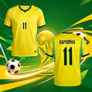 2026 Brazi National Home And Away 10# Neymar 7# 11# Short Long Sleeve Soccer Jersey Fans Version Breathable
