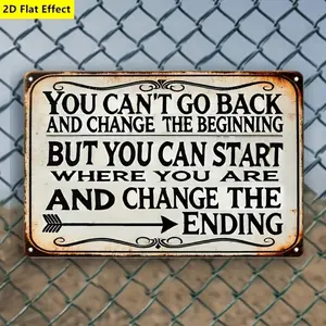 Inspirational Quote Wall Art - 5.85" x 7.8" Vintage Wood Sign with Motivational Message, Black Text on White Background