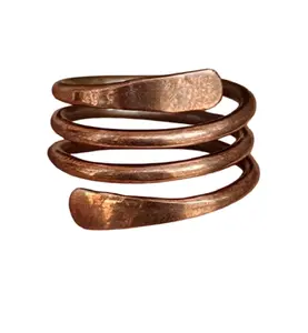 Hand Hammered Textured Copper Wrap  Ring Unisex Design Lightweight Simple Everyday Accessory with Unique Finish