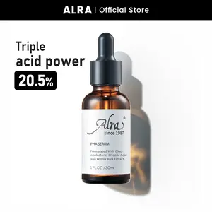 ALRA PHA Serum - Triple Acid Power 15% PHA 5% Glycolic Acid 0.5% Willow Bark Extract for Clear Smooth Texture Refinement and Brightening Effect