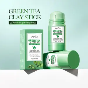 Green Tea Mud Exfoliating Facial Stick, Korean Oil Control Clay Mask, Mild Exfoliation Leaves Skin Smooth & Hydrated, Suitable for All Skin Types