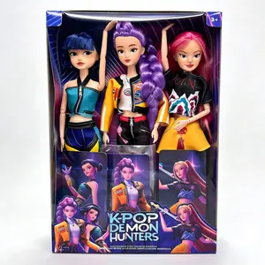 K-Pop Demon Hunters 3 Pack Fashion Doll Playset,Articulated Joint Anime Girl Fashion Dolls with Outfits,Collectible Character Doll Gift Set for Girls Ages 3+