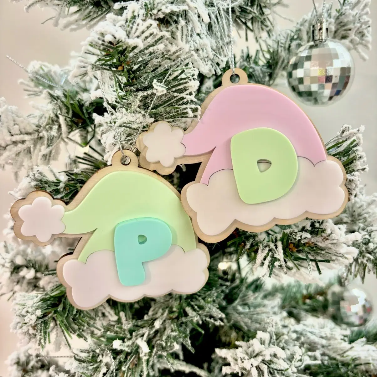Personalized Initial Santa Hat Tags | Custom Name Tag for Stockings & Christmas Gifts