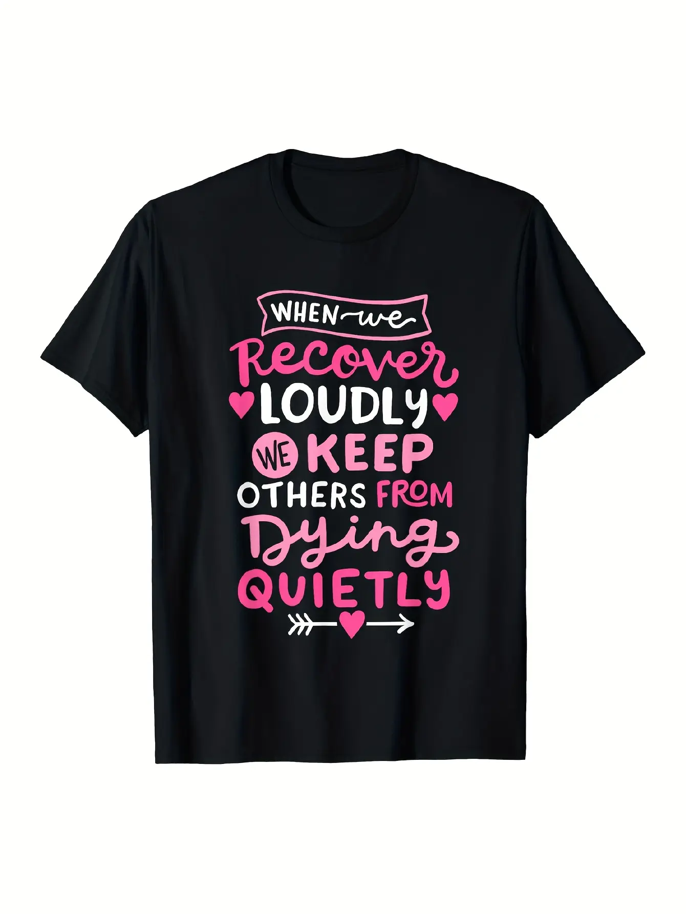 AA NA Recovery Pride T-Shirt - Addiction Recovery unisex soft cotton short sleeve t shirt, vintage graphic casual tee for men women teens, perfect birthday holiday gift for camping travel gym daily street  wear