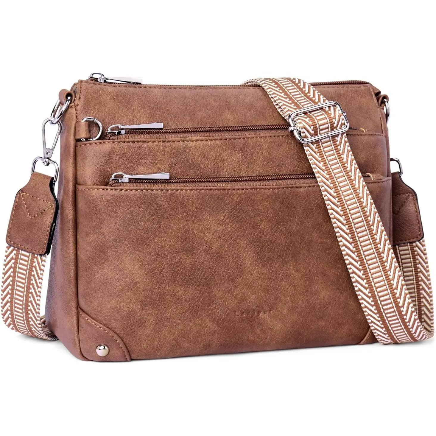 Chic Women's Crossbody Bag, Medium PU Leather Shoulder Purse for Daily Use & Travel, Multi-Pocket with RFID Blocking and Adjustable Guitar Strap, Chic Women's Crossbody & Shoulder Bags, Composite Leather Women's Crossbody & Shoulder Bags