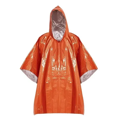 Outdoor portable emergency raincoat for survival camping emergency anti-freezing raincoat for warmth and insulation outdoor hiking rain cape