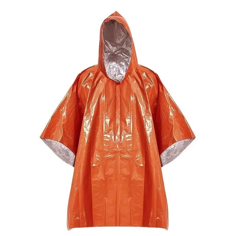 Outdoor portable emergency raincoat for survival camping emergency anti-freezing raincoat for warmth and insulation outdoor hiking rain cape
