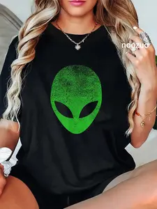 100% Cotton Unisex Alien Head Distressed I Aliens UFO Area 51 Roswell T-Shirt