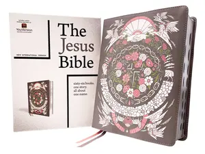 The Jesus Bible Artist Edition, NIV, (With Thumb Tabs to Help Locate the Books of the Bible), Leathersoft, Gray Floral, Thumb Indexed, Comfort Print by Passion Publishing||Louie Giglio||Zondervan [Leatherbound Book]