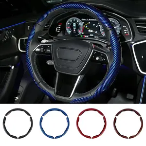 Sport Style Half Wrapped Breathable Steering Wheel Cover – Universal 14.5-15" Anti-Slip Sweatproof Ergonomic Non-Slip Grip for All-Weather Driving Comfort