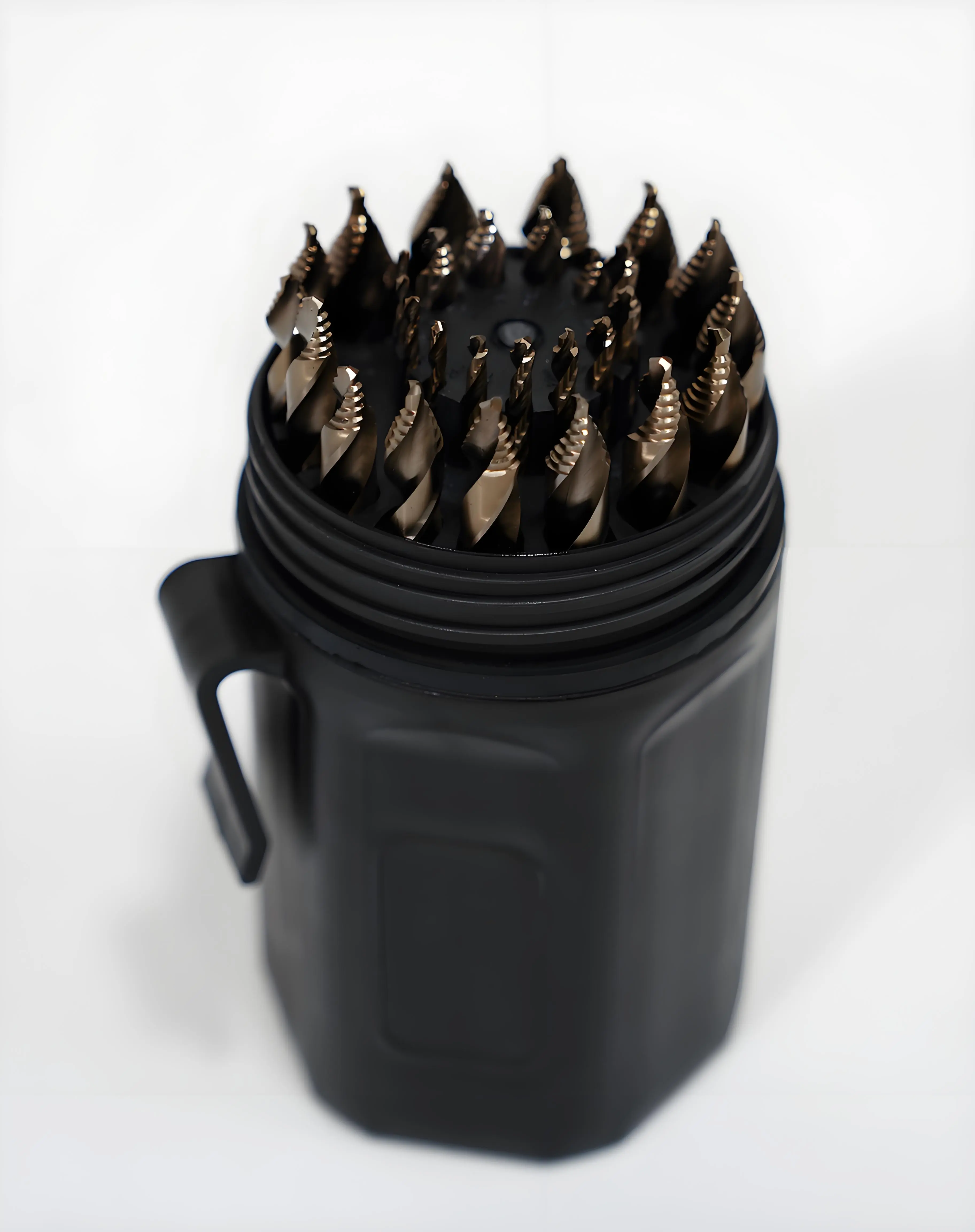Pro-Grade 29-pcs  Stepped Point Cobalt Drill Bit Set, 135° Split Point Tip, 3-Flat Shank, 1/16 to 1/2 in Sizes, HSS, Durable Gold Oxide Finish, Multi-Material Drills for Stainless Steel, Iron, Brass, Acrylic (Inch Sizes Full Range)