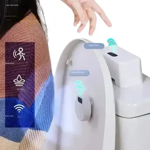 Smart Sensor Toilet Flusher Electric Press Button Home Toilet Infrared Automatic Flush Accessories, Sticky Type, No Ca Prop 65 Warning
