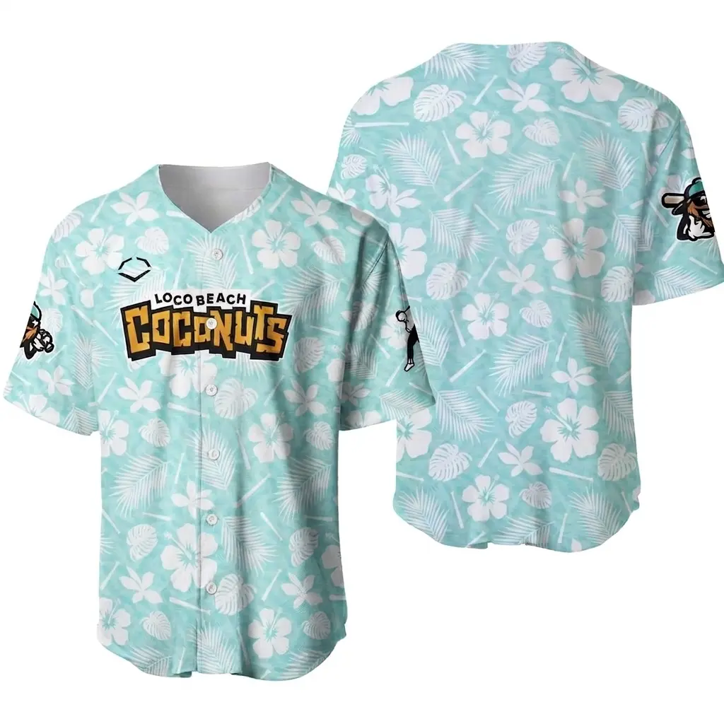 Special Edition Baseball Jersey, Tropical Beach Graphic Sports Shirt, Retro Summer Game Day Apparel, Unisex Baseball Fan Streetwear