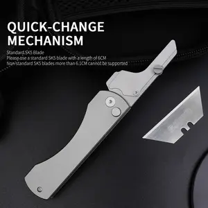Titanium alloy folding knife, pocket knife, suitable for outdoor camping, fishing, etc