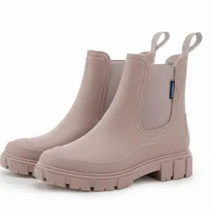 Women's Fashionable Waterproof Non-slip Rain Boots，Chelsea style shoes for Commuting Casual Outdoor Rainy Snowy Weather Camping Schools  Walking Shoes