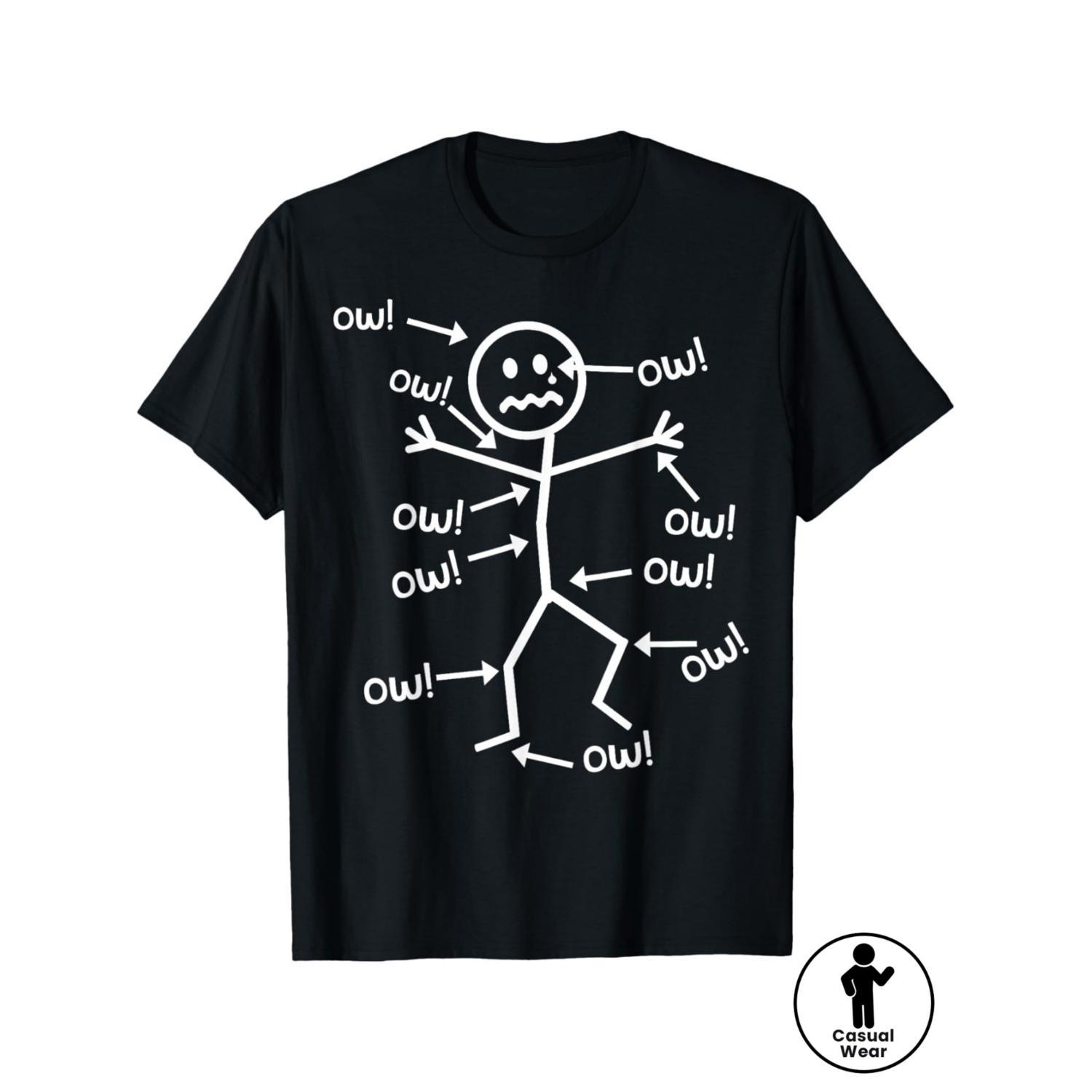 Ow Ow Ow T-Shirt- Funny Chronic Pain Awareness Tee Shirt - Summer Fashion Short-Sleeve Top, Round Neck, Machine Washable, Perfect for Casual Attire, Everyday Tshirt