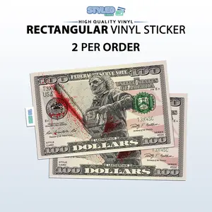 Halloween rectangle vinyl sticker, Leatherface