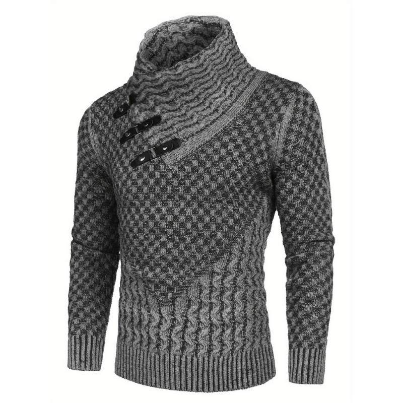 Stylish Men's Novelty Turtleneck Pullover Sweater - Soft, Breathable, and Warm - Perfect for Casual Daily Wear, Outdoor Activities, and Gift Giving