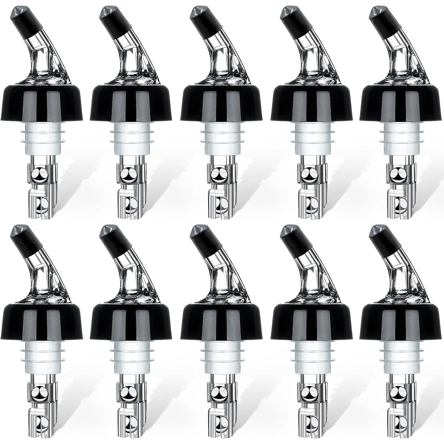 Automatic Measured Bottle Pourer - 12-Pack 45ml Quick Shot Spirit Measure, Drinks Wine Cocktail Dispenser, Home Bar Tool, 12 45Ml