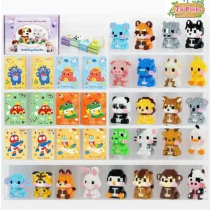 Toys 24-Piece Micro-Brick Set - Valentine'sDay Gift  Kids Aged 6+ I DIY Creative FunBuilding Blocks I Ideal  Creative Learning Anime Huntress Squad Keychain Mixed Color Silicone Beads for,  brick,fun gifts,  brick sets, bricks and minifigs