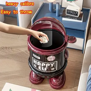 New trash can, large capacity with lid for household creativity, good-looking special astronaut trash can with lid, cartoon appearance, sliding or rotating to open the lid, easy to operate. Not only trash can, but also practical storage container
