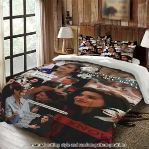 Friends character collage themed decorative painting 3-piece comforter set, bedding set, suitable as a gift.