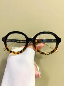 Vintage Round Glasses Unisex Casual Style Metal Frame All-Seasons Decorative Lens Fashion Accessory Trendy Vintage Eyeglasses