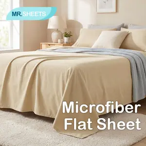 NTBAY Microfiber Flat Sheet Only – Soft & Smooth Top Sheet, Wrinkle-Free Hotel Style Bedding, Easy Care Solid Color