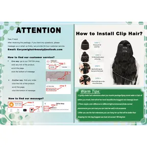 Hair Extensions Care Tips, Install Steps Card