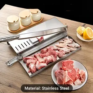 Manual Meat Slicer Made of Stainless Steel, Suitable for Commercial Use, Designed for Slicing Frozen Meat, Beef, Vegetables, And Bones. It'S Durable, Easy to Clean, Perfect for Home Kitchens