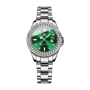 Women Diamond Luxury Dress Silver Wrist Watch