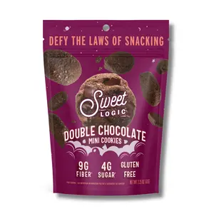 Sweet Logic Mini Cookies - Double Chocolate Cookies - Nut Free - Gluten Free Snacks - Keto - High Fiber - Non-GMO - Low Sugar - Low Carbs - Diabetic & Gut Friendly Desserts