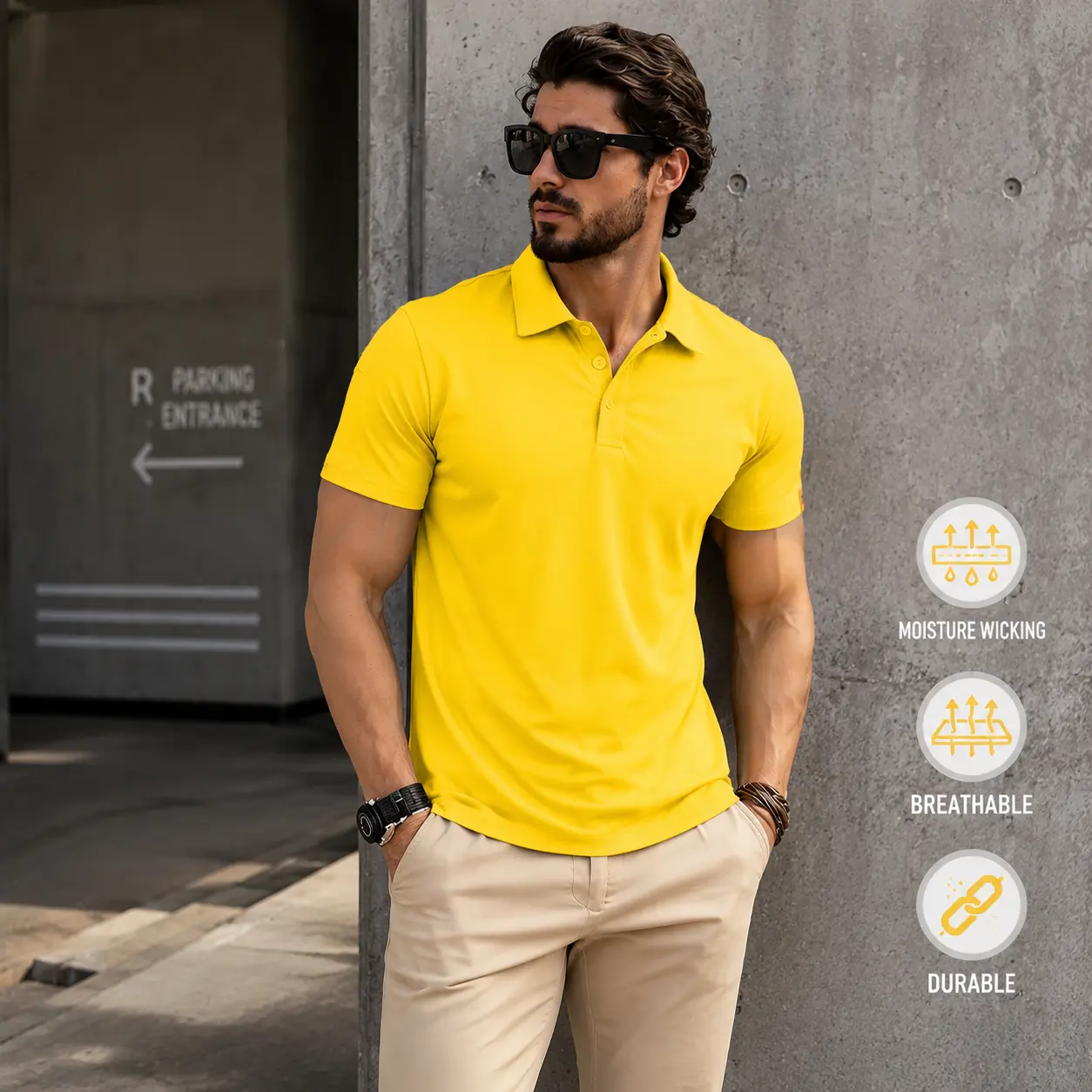 ZITY Mens Polo Shirt Short Sleeve Sports Tactical T-Shirt Athletic Golf Polos Daily Casual Stylish Collared Shirts for Men