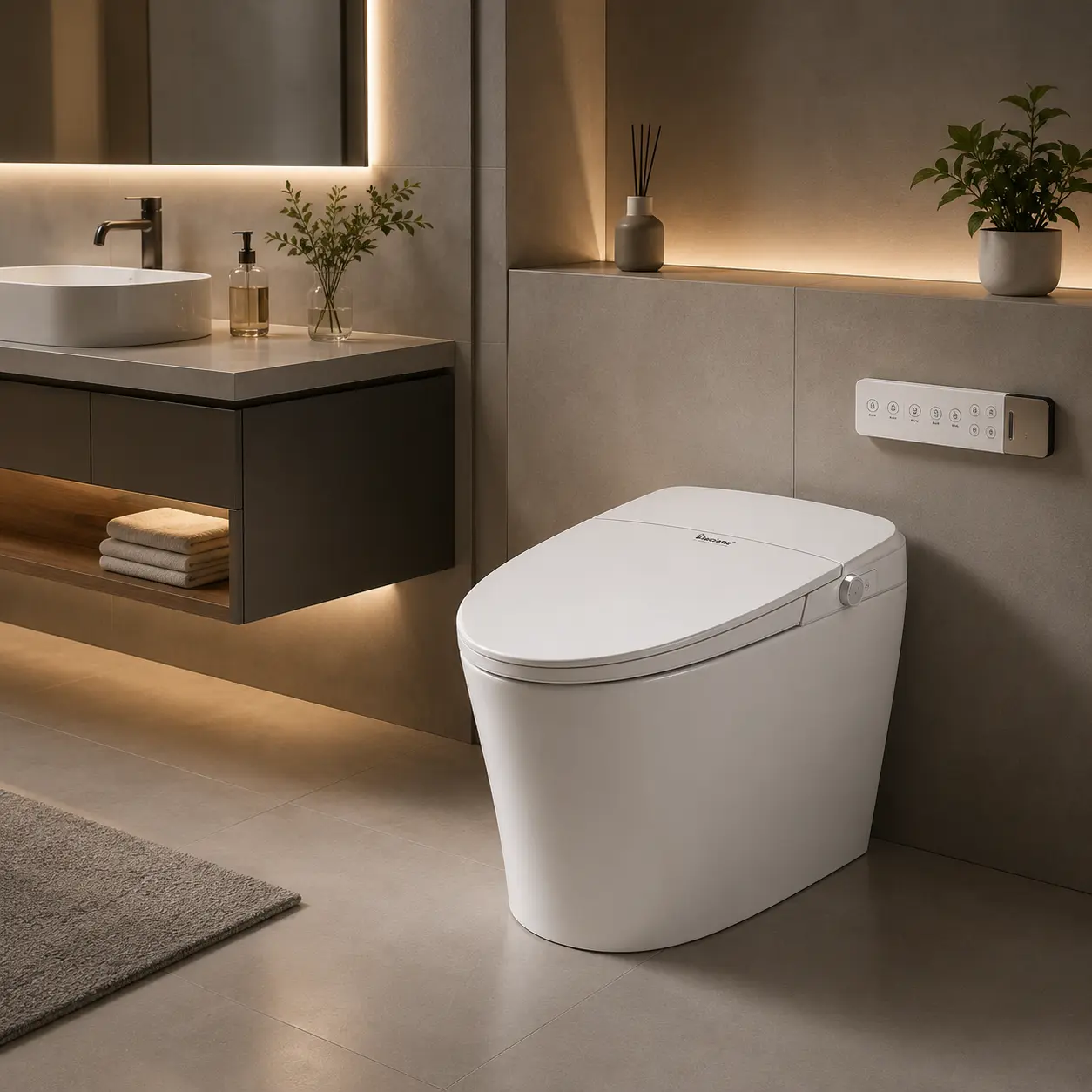 BG1910UAF Smart Toilet with Auto Open/Close, Deodorizer, UV, Night Light,  Foam, Front and Back Wash Bidet SS Wand, Air Dryer