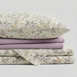 DELICATE LILAC FLORAL 6-PIECE PATTERN SHEET SET