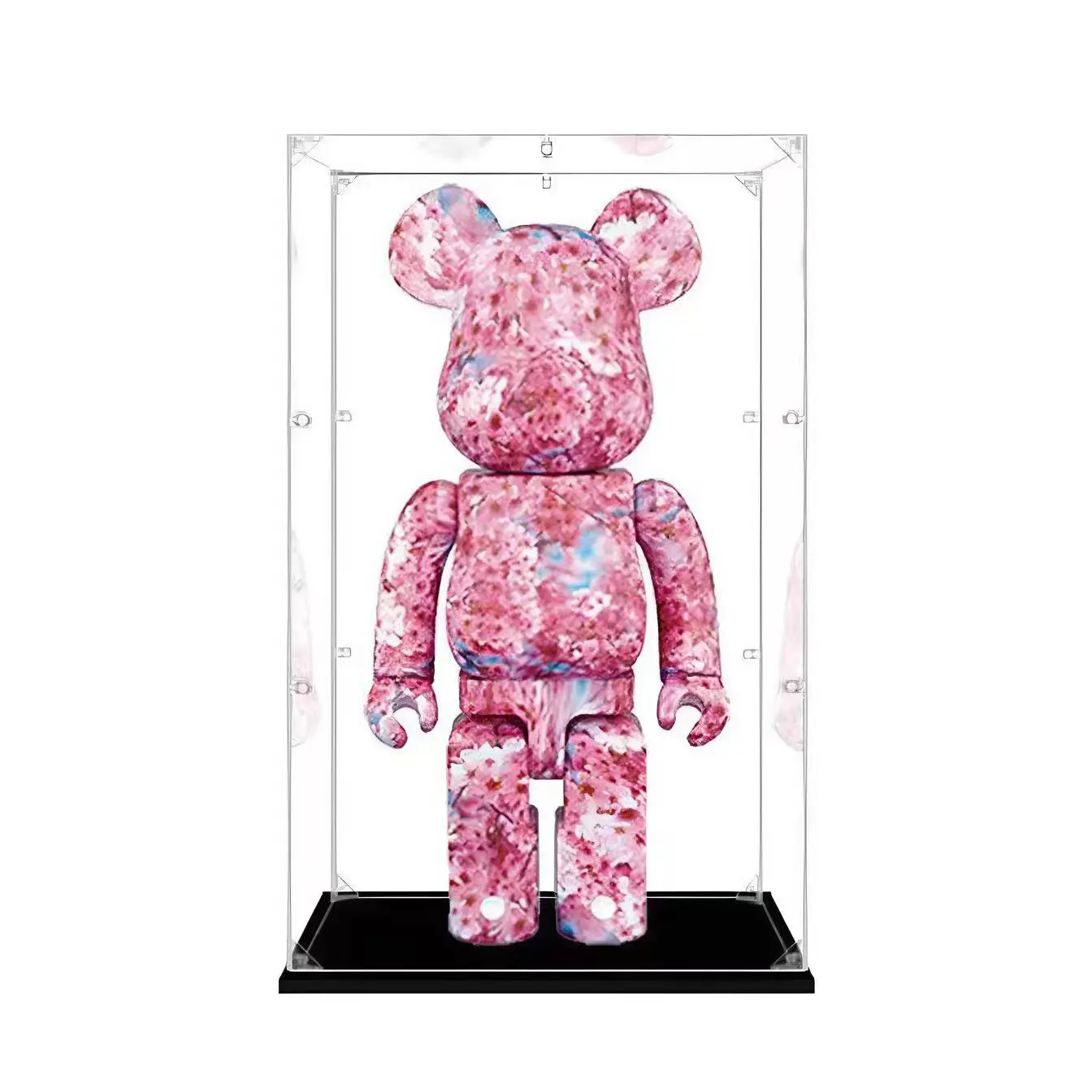 Electroplated bearbrick decor ornaments, shiny metallic surface, ideal display collectibles.
