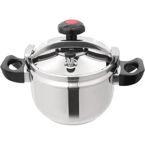 7L/7.4 Qt Clamp-On Thermal Pressure Cooker & Canner, 201 Stainless Steel Corrosion-Resistant Family-Size Round Pot (24*28cm/9.45*11.02in), Anti-Clogging Filter, Automatic Pressure Control, Single Safety Valve, Cooktop-Compatible Home Use Unit