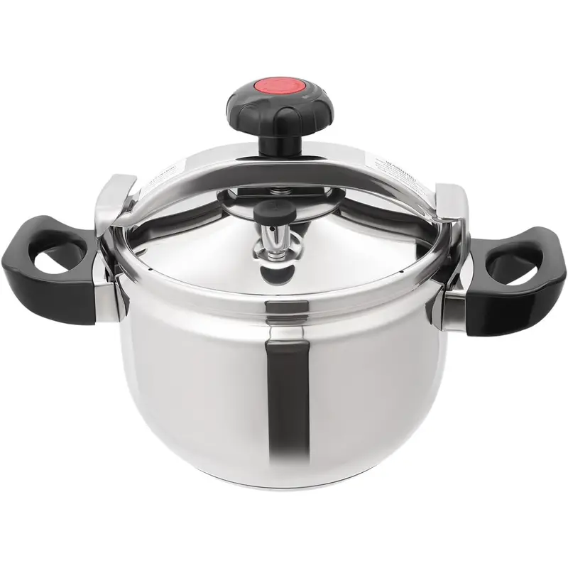 7L/7.4 Qt Clamp-On Thermal Pressure Cooker & Canner, 201 Stainless Steel Corrosion-Resistant Family-Size Round Pot (24*28cm/9.45*11.02in), Anti-Clogging Filter, Automatic Pressure Control, Single Safety Valve, Cooktop-Compatible Home Use Unit