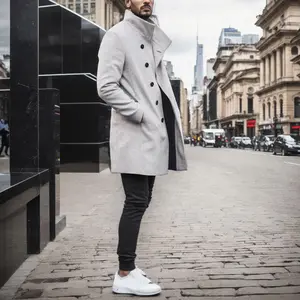 Autumn And Winter New Men'S Woolen Stand Coat