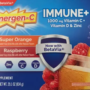 Emergen-C Immune+ 1000 mg Vitamin C + Vitamin D & Zinc, (Super Orange 60 Ct/Raspberry 30Ct) 90 Packets