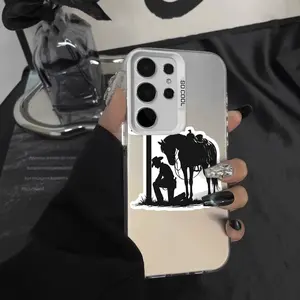 Phone case for Samsung S22 PLUS ULTRA S23 S24 S25 Plus Ultra Western Cowboy Cross Matte Military-Grade Drop Protection Silicone Cover