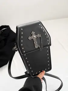 Mini Punk Coffin Crossbody Bag, Gothic Shoulder Bag, Gothic Style Design, Fashionable Accessory, fashionable bags, Perfect for Daily Use, Showcase Your Unique Style