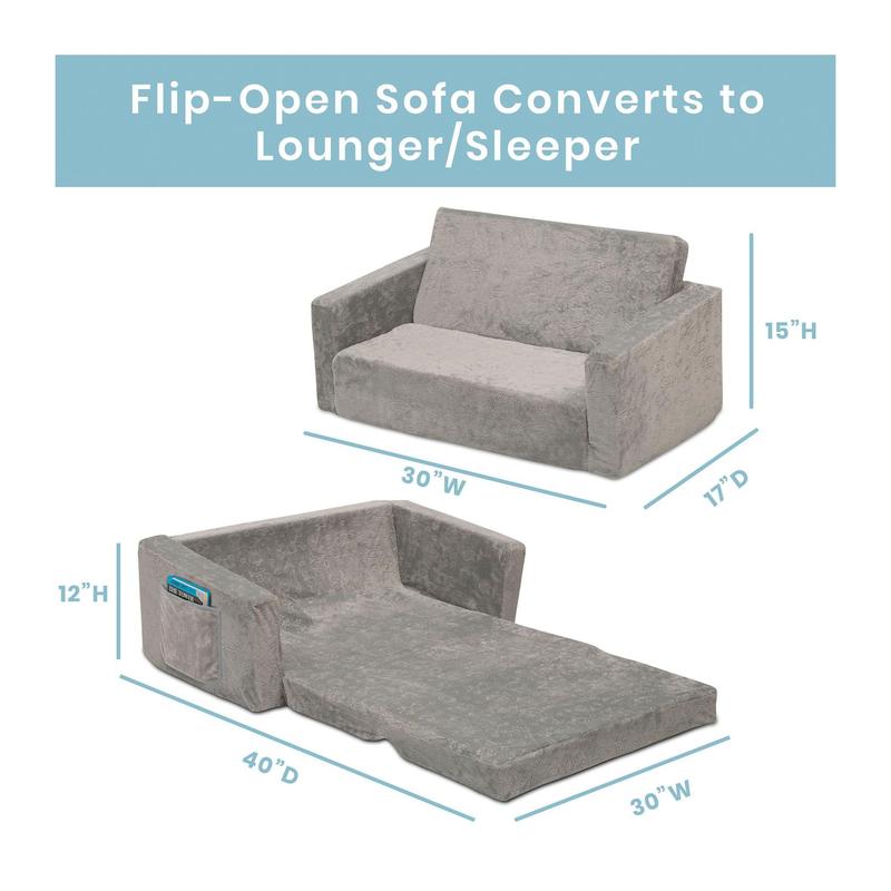 Serta Perfect Convertible Sleeper Extra Wide Grey