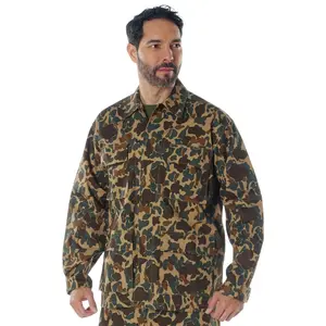 Rothco X Bear Archery Fred Bear Camo BDU Shirt - Menswear Casual Camouflage Long Sleeve Outdoor Apparel Hunting Shirt