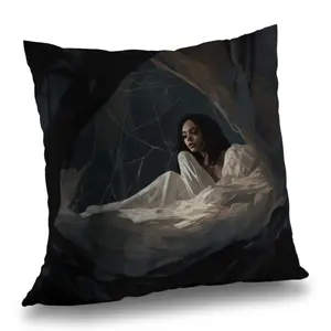 Conscious Sales C1PC262656GSGE 26 x 26 in. Spider Princess - Black Polyester Twill Throw Pillow for Home Decor