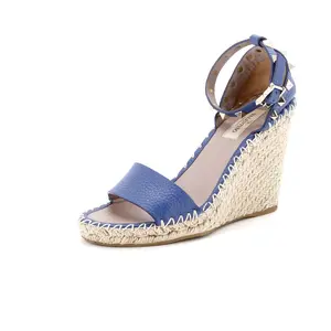 Pre-owned Valentino Garavani Women's Rockstud Ankle Strap Double Wedge Sandals Leather by Rebag