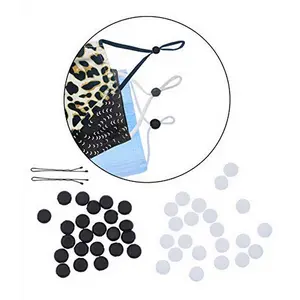 Mandala Crafts Mask Adjuster Elastic Cord Lock Mask Tightener Clip Toggle for Face Mask Adjustable Ear Loop Drawstring Pack of 200