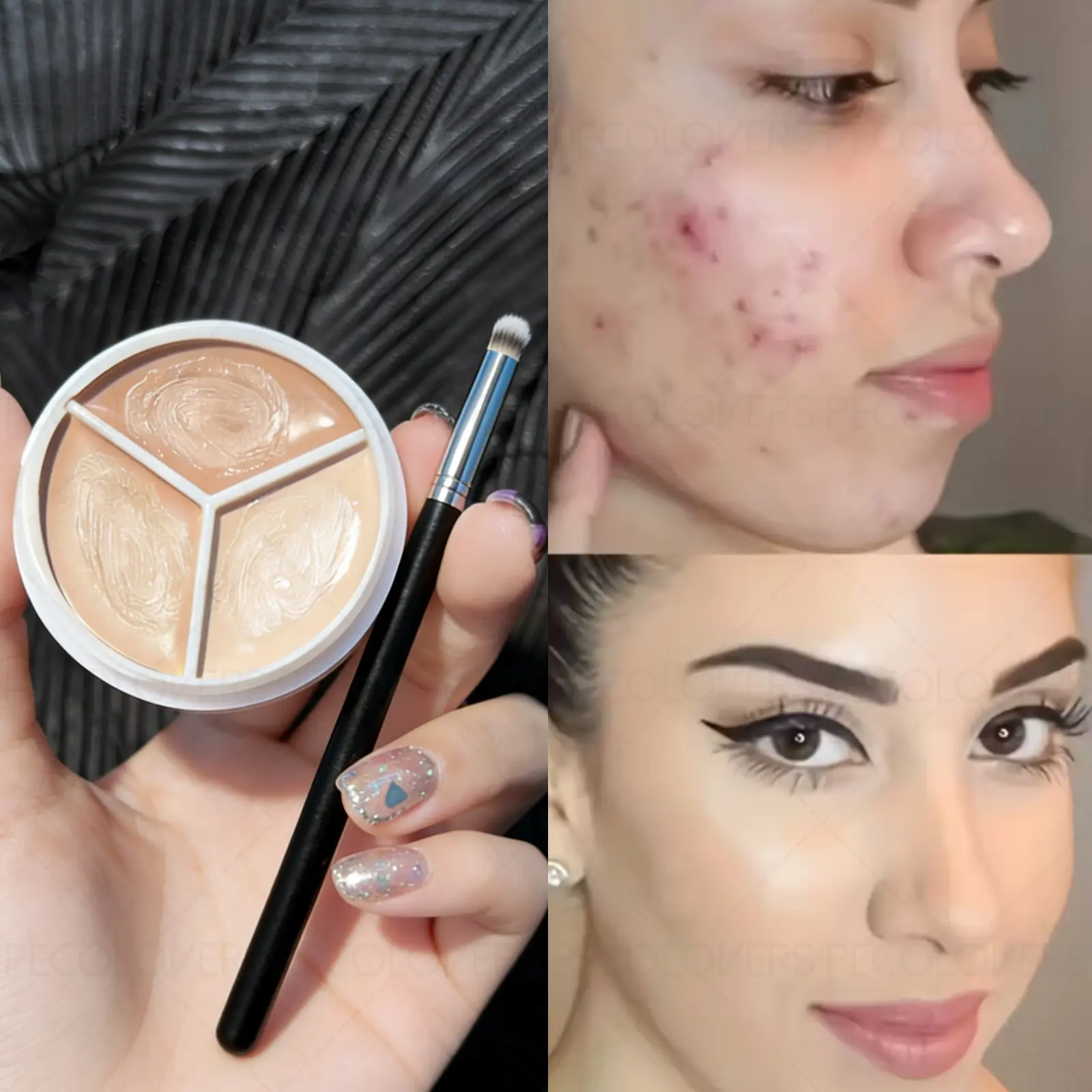 2PCS/Set 3-in-1 Concealer - Moisturizing, Hydrating, Long-lasting, Waterproof, Covers Acne Marks, Dark Circles and Blemishes, Creamy Texture, Easy To Blend, Buildable, Essential Daily Cosmetics