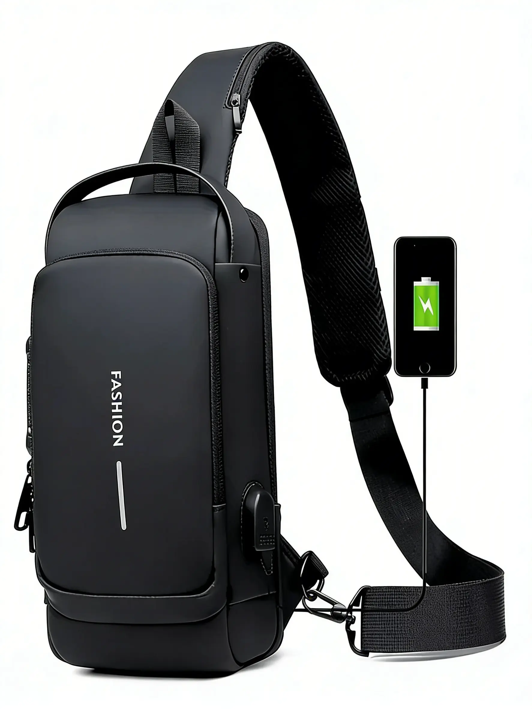 Men's Multifunction Anti-Theft Lock Sling Backpack, Versatile Bag, USB Charging Port, Ideal for Travel & Daily Use, Perfect Commute Accessory, Travel Essentials