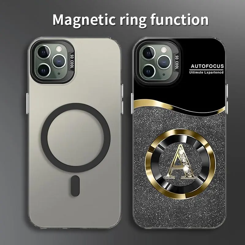 Suitable for [iPhone 11 Pro Max] New high-end glitter letter magnetic IMD mobile phone case new business simple soft silicone with magnetic function mobile phone case affordable anti-fall anti-fingerprint 995